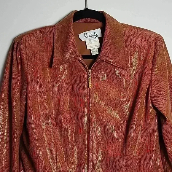 Joseph Ribkoff Trends Burnt Orange/Brown Weston Jacket Vintage 90s  Size US 6 - Picture 4 of 16